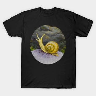 Painted Yellow Snail Moves Through Life Slowly T-Shirt